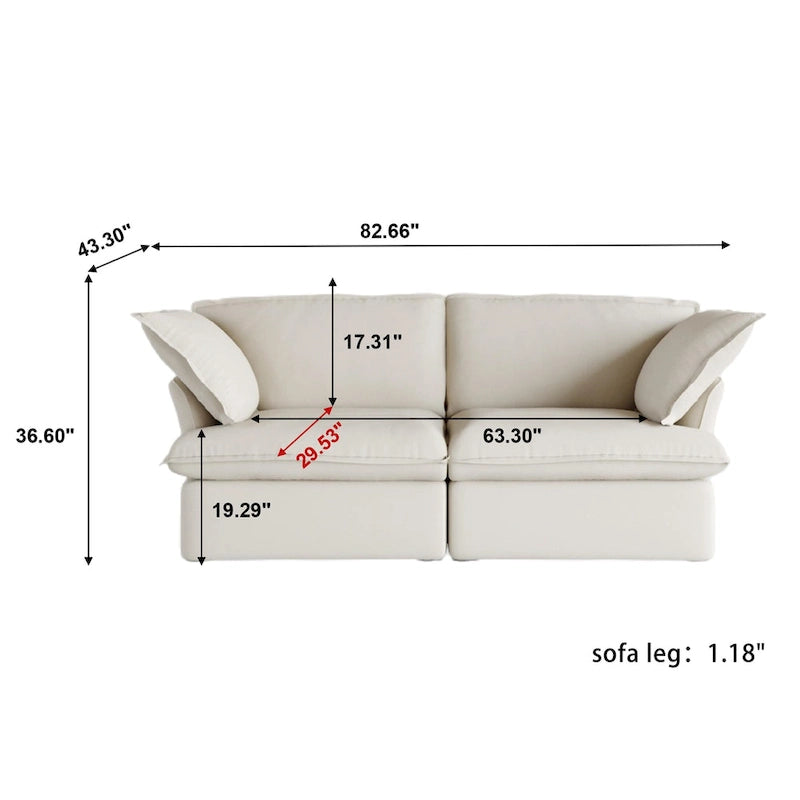 Divano componibile a L bianco / beige / nero, 2 / 3 / 4 posti