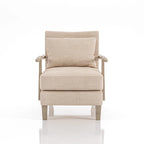 Poltrona moderna in vinile beige, seduta singola