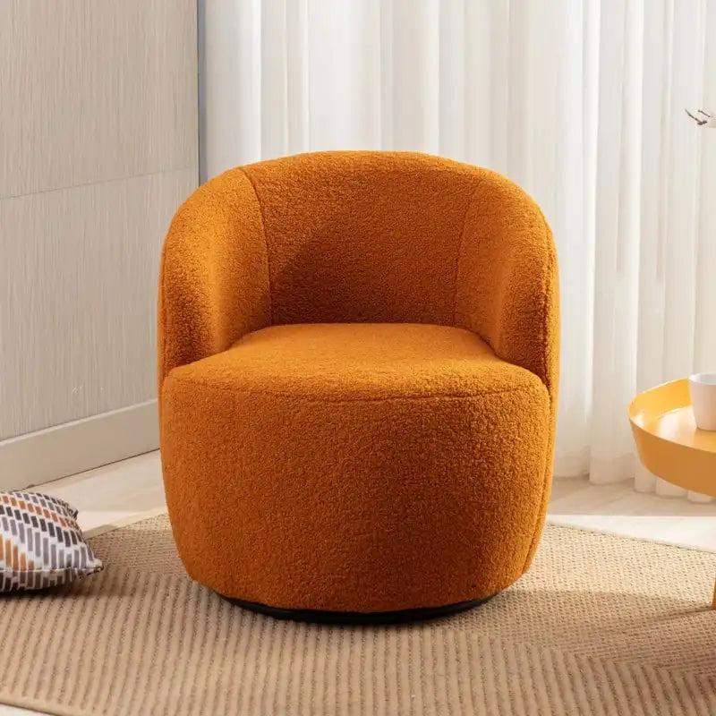 Poltrona a botte girevole a 360° in tessuto Teddy – Seduta singola, colori multipli