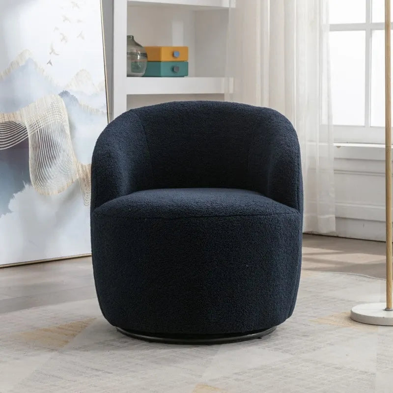 Poltrona a botte girevole a 360° in tessuto Teddy – Seduta singola, colori multipli