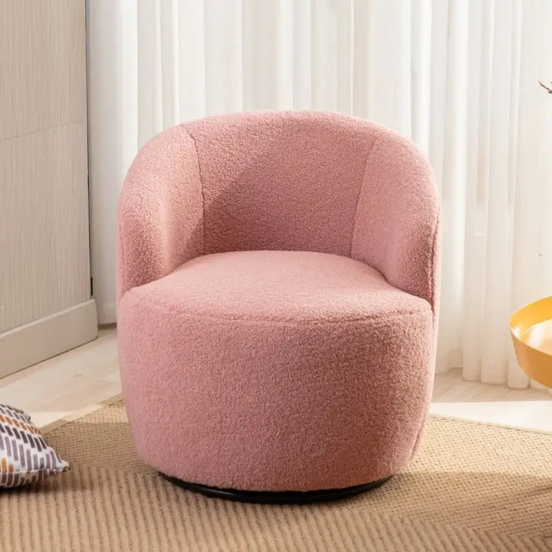Poltrona a botte girevole a 360° in tessuto Teddy – Seduta singola, colori multipli