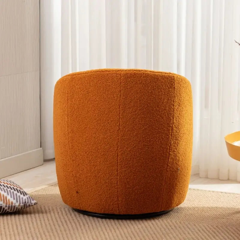 Poltrona a botte girevole a 360° in tessuto Teddy – Seduta singola, colori multipli