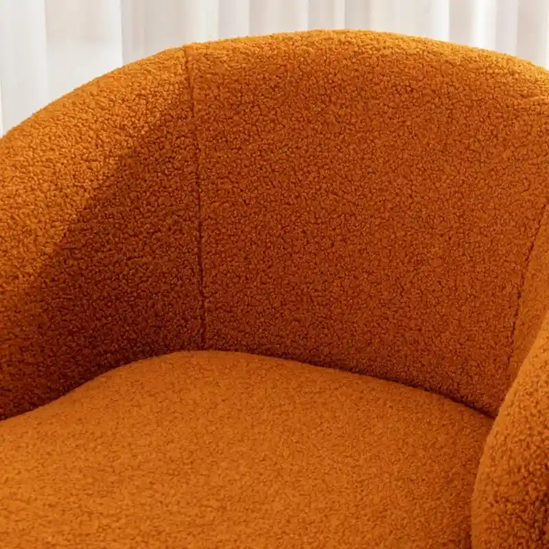 Poltrona a botte girevole a 360° in tessuto Teddy – Seduta singola, colori multipli