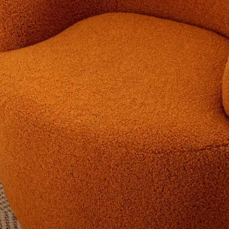 Poltrona a botte girevole a 360° in tessuto Teddy – Seduta singola, colori multipli