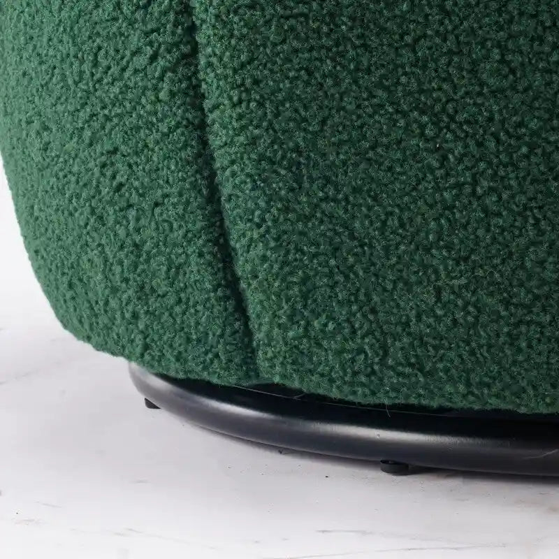Poltrona a botte girevole a 360° in tessuto Teddy – Seduta singola, colori multipli