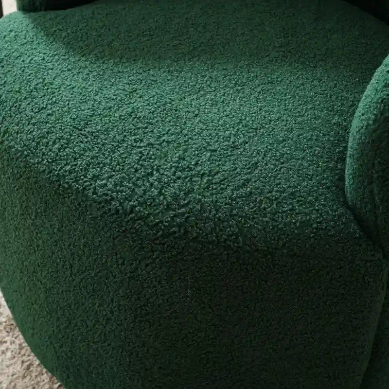 Poltrona a botte girevole a 360° in tessuto Teddy – Seduta singola, colori multipli