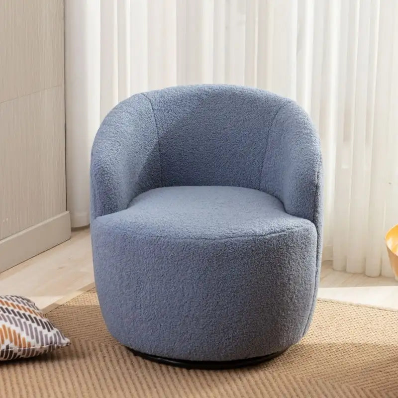 Poltrona a botte girevole a 360° in tessuto Teddy – Seduta singola, colori multipli