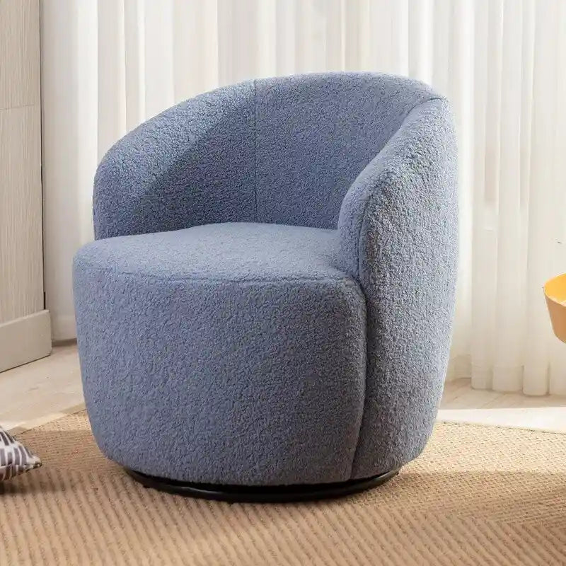Poltrona a botte girevole a 360° in tessuto Teddy – Seduta singola, colori multipli