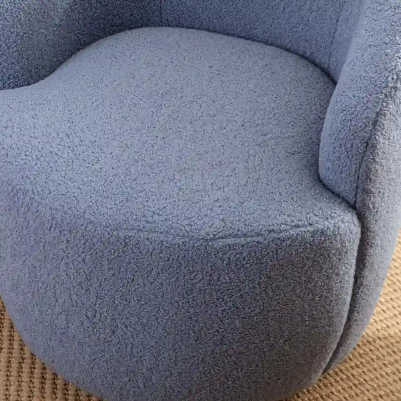 Poltrona a botte girevole a 360° in tessuto Teddy – Seduta singola, colori multipli