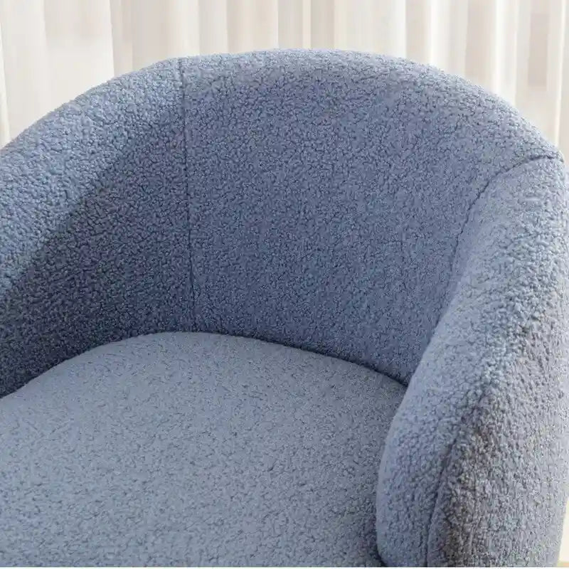 Poltrona a botte girevole a 360° in tessuto Teddy – Seduta singola, colori multipli