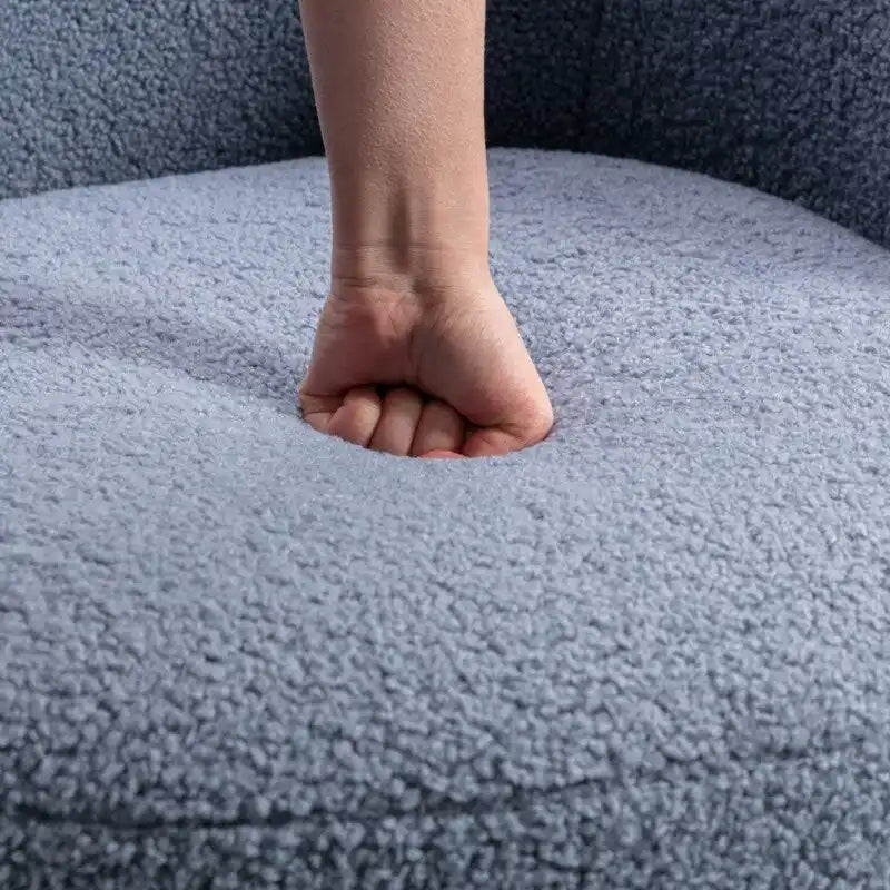 Poltrona a botte girevole a 360° in tessuto Teddy – Seduta singola, colori multipli