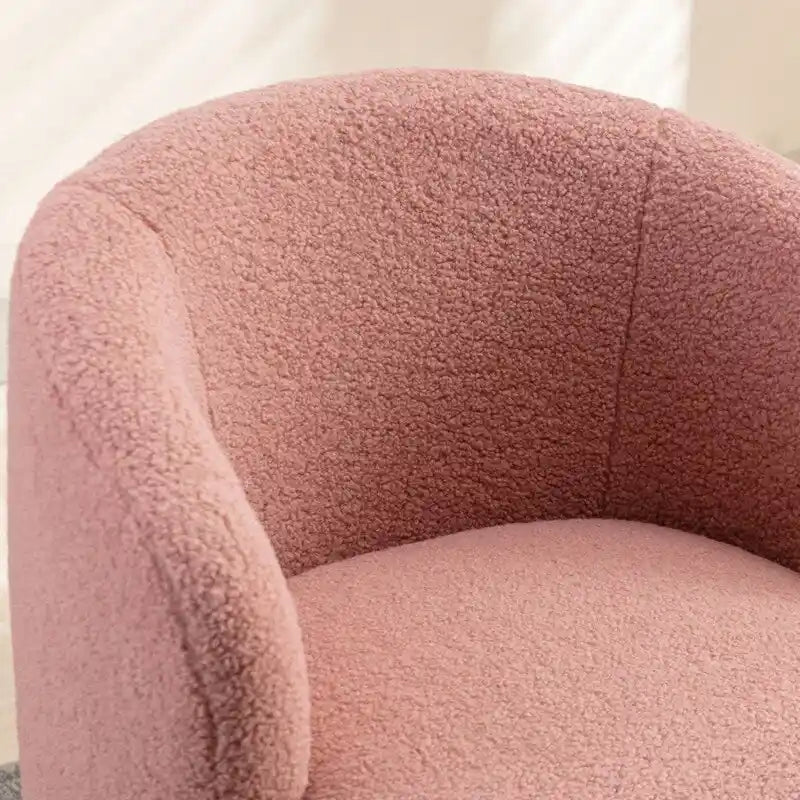 Poltrona a botte girevole a 360° in tessuto Teddy – Seduta singola, colori multipli