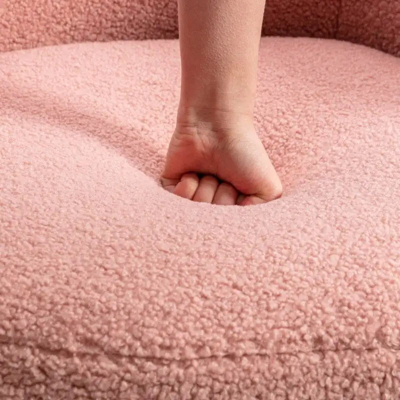 Poltrona a botte girevole a 360° in tessuto Teddy – Seduta singola, colori multipli