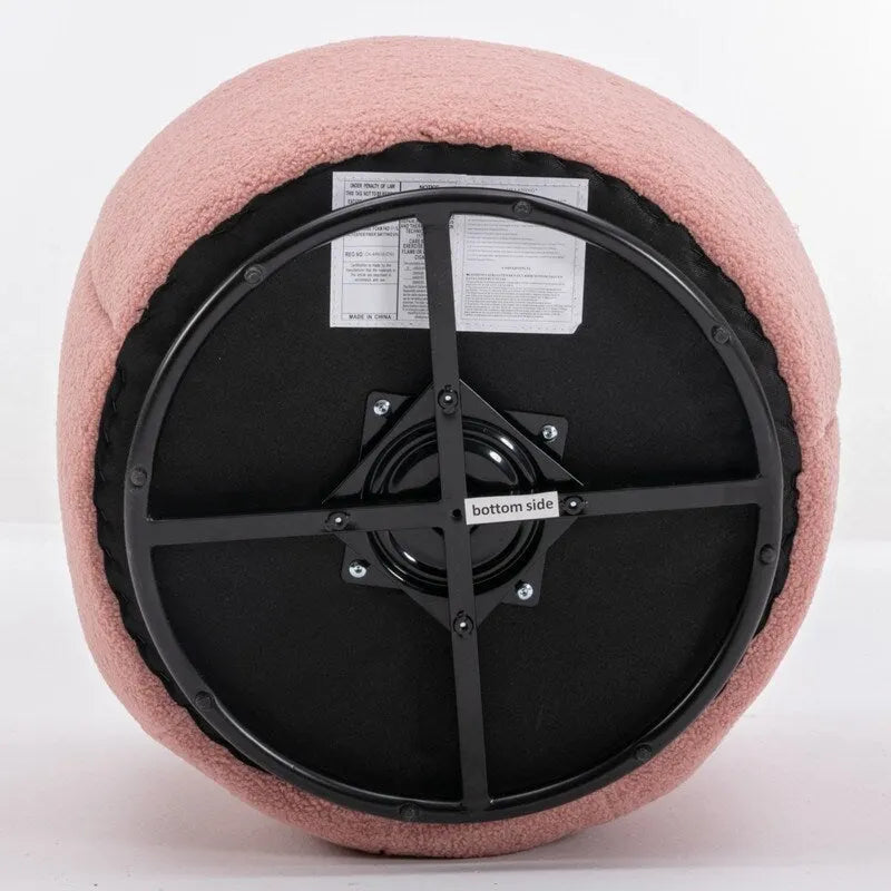 Poltrona a botte girevole a 360° in tessuto Teddy – Seduta singola, colori multipli