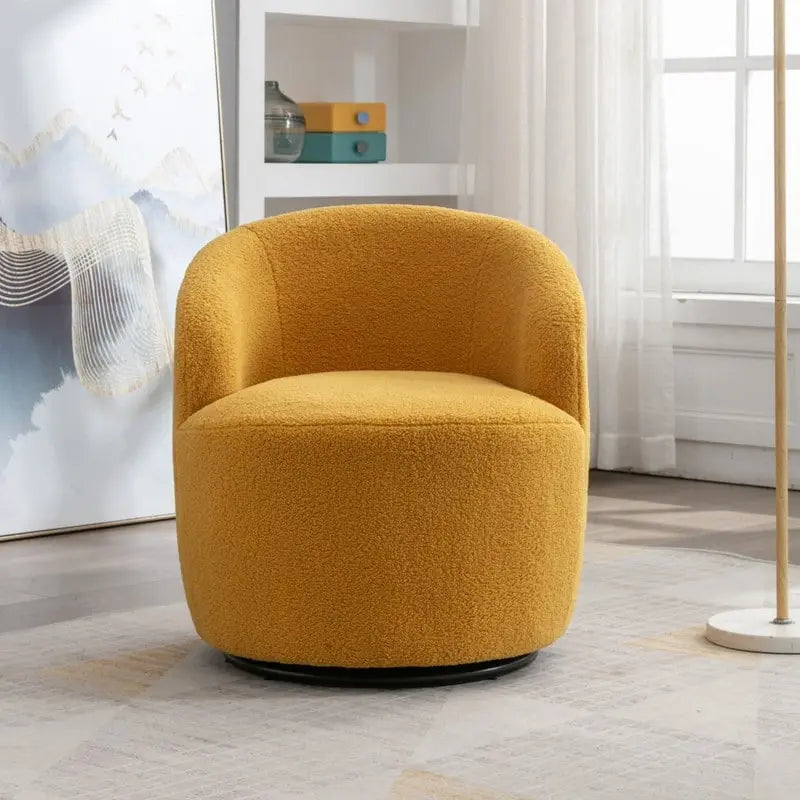 Poltrona a botte girevole a 360° in tessuto Teddy – Seduta singola, colori multipli