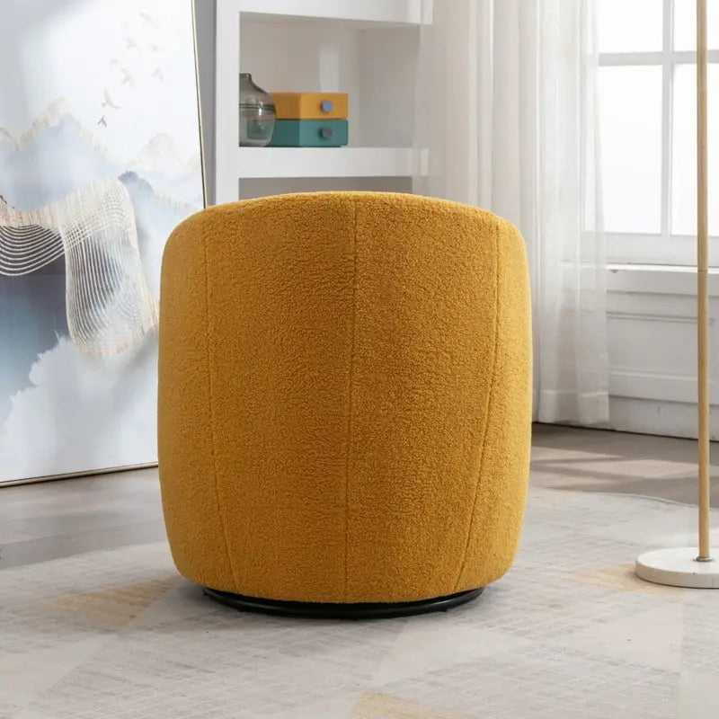 Poltrona a botte girevole a 360° in tessuto Teddy – Seduta singola, colori multipli