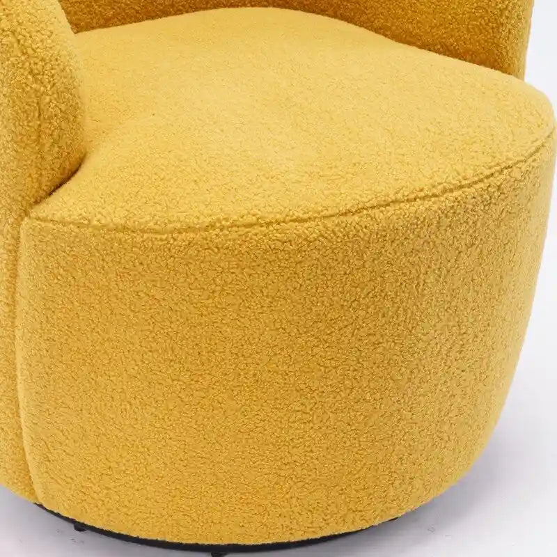 Poltrona a botte girevole a 360° in tessuto Teddy – Seduta singola, colori multipli