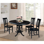 Tavolo allungabile rotondo bianco/grigio e multi-finitura con 4 sedie, posti a sedere 4-6