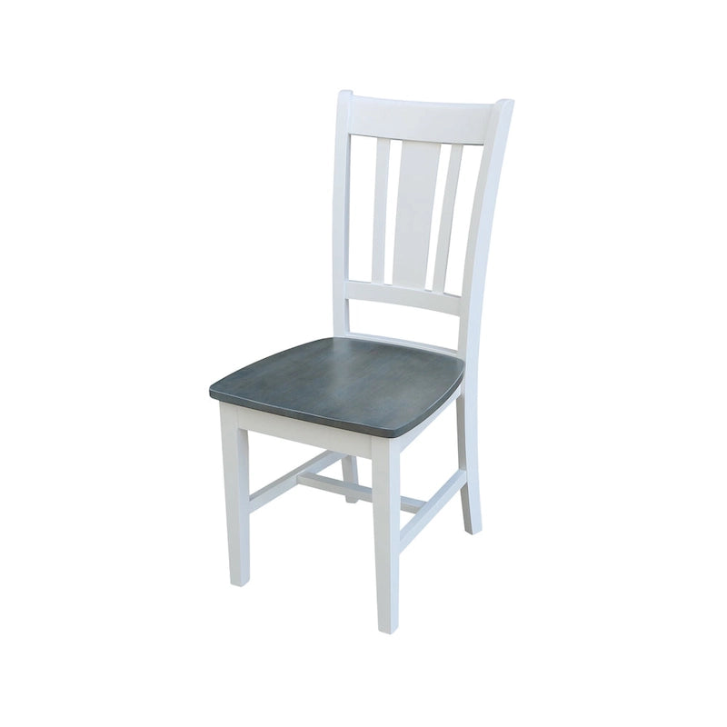 Tavolo allungabile rotondo bianco/grigio e multi-finitura con 4 sedie, posti a sedere 4-6