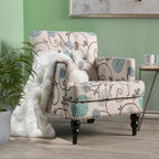 Harrison Floral Fabric Tufted Club Chair by Christopher Knight Home - 28.00  L x 29.50  W x 33.50  H