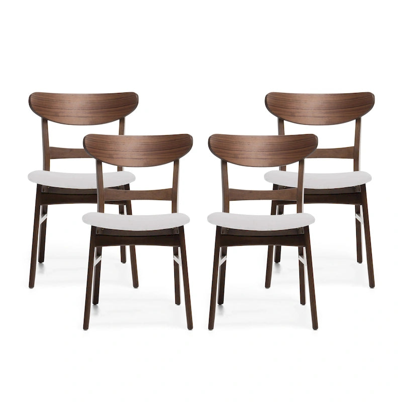 Set di 4 sedie da pranzo senza braccioli di metà secolo color tè verde/beige/menta/grigio