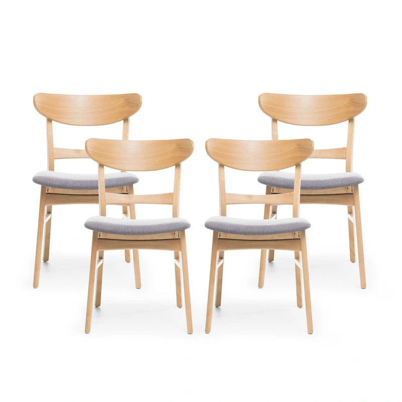 Set di 4 sedie da pranzo senza braccioli di metà secolo color tè verde/beige/menta/grigio