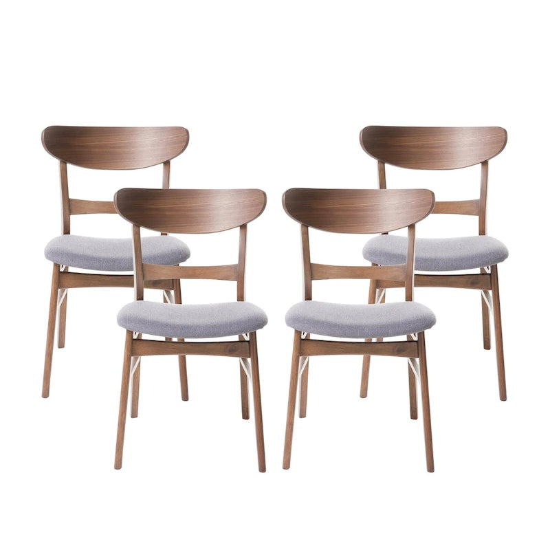 Set di 4 sedie da pranzo senza braccioli di metà secolo color tè verde/beige/menta/grigio