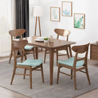 Set di 4 sedie da pranzo senza braccioli di metà secolo color tè verde/beige/menta/grigio