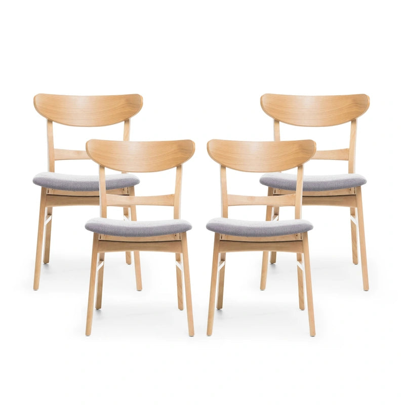 Set di 4 sedie da pranzo senza braccioli di metà secolo color tè verde/beige/menta/grigio