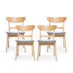 Set di 4 sedie da pranzo senza braccioli di metà secolo color tè verde/beige/menta/grigio