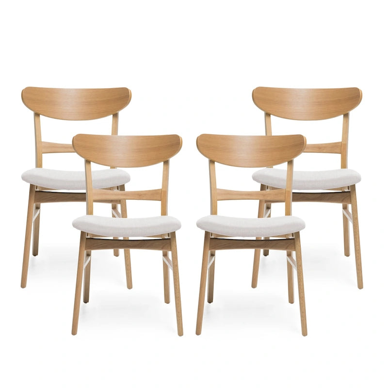 Set di 4 sedie da pranzo senza braccioli di metà secolo color tè verde/beige/menta/grigio
