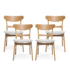 Set di 4 sedie da pranzo senza braccioli di metà secolo color tè verde/beige/menta/grigio