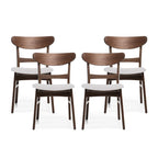 Set di 4 sedie da pranzo senza braccioli di metà secolo color tè verde/beige/menta/grigio