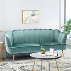 Reitz Glam Velvet Shell 3 Seater Sofa by Christopher Knight Home - 76.25  L x 29.25  W x 33.50  H