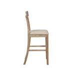 Sgabello da bar in rattan intrecciato effetto grigio e sbiancato, seduta singola