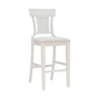 Sgabello da bar in rattan intrecciato effetto grigio e sbiancato, seduta singola