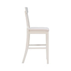Sgabello da bar in rattan intrecciato effetto grigio e sbiancato, seduta singola