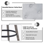 Sgabelli da bar girevoli trapuntati con gambe effetto legno, grigio scuro / grigio chiaro, set da 2