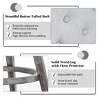 Sgabelli da bar girevoli trapuntati con gambe effetto legno, grigio scuro / grigio chiaro, set da 2