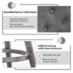 Sgabelli da bar girevoli trapuntati con gambe effetto legno, grigio scuro / grigio chiaro, set da 2