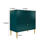Cassettiera a 3 cassetti con gambe dorate, Nero/Bianco/Blu/Verde