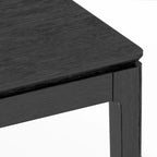 Tavolo da pranzo rettangolare vintage nero, piano fisso, 8 posti a sedere