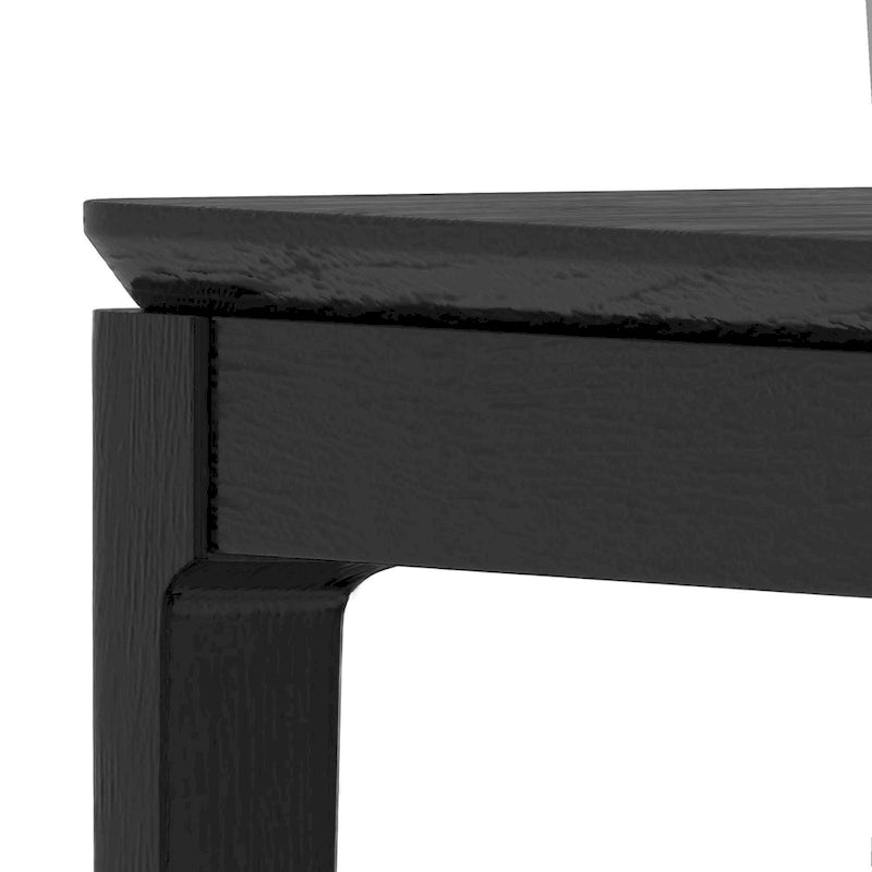 Tavolo da pranzo rettangolare vintage nero, piano fisso, 8 posti a sedere
