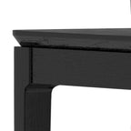 Tavolo da pranzo rettangolare vintage nero, piano fisso, 8 posti a sedere
