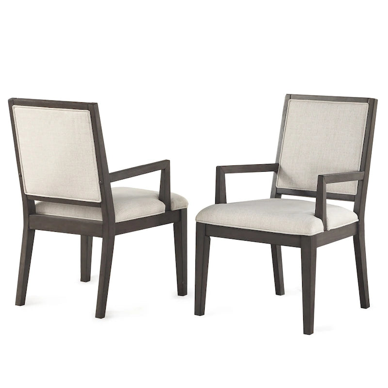 Poltrona in legno grigio decapato, set da 2