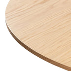 Tavolo da pranzo rotondo in legno massello nero/legno, gambe in rattan, 6 posti a sedere