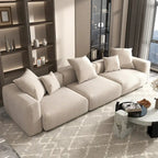 Divano Sezionale Angolare in Velluto a Coste Nero/Marrone Chiaro/Beige, per 3–4 Persone