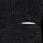 Divano Sezionale Angolare in Velluto a Coste Nero/Marrone Chiaro/Beige, per 3–4 Persone
