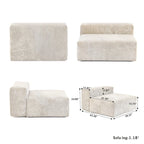Divano Sezionale Angolare in Velluto a Coste Nero/Marrone Chiaro/Beige, per 3–4 Persone
