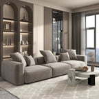 Divano Sezionale Angolare in Velluto a Coste Nero/Marrone Chiaro/Beige, per 3–4 Persone